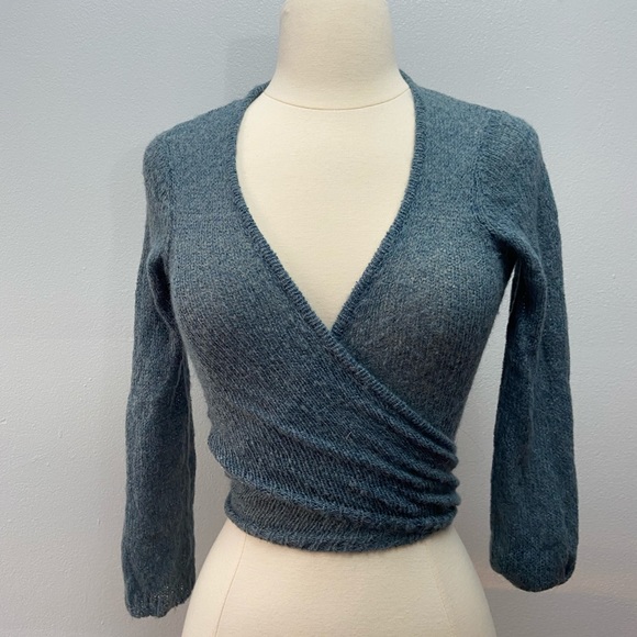 wrap around crop sweater